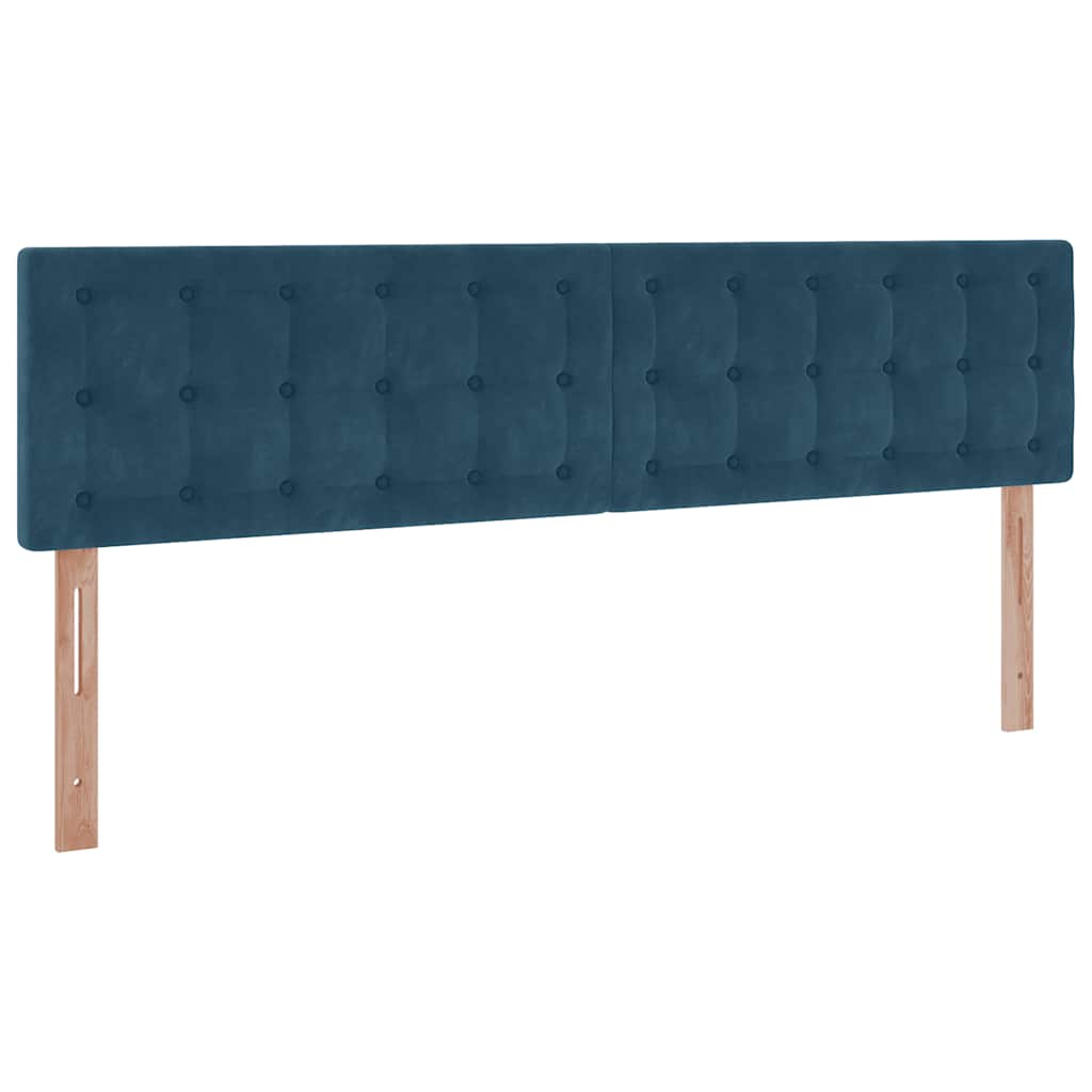 Otomanski okvir kreveta s madracima plavi 200x200cm baršunasti