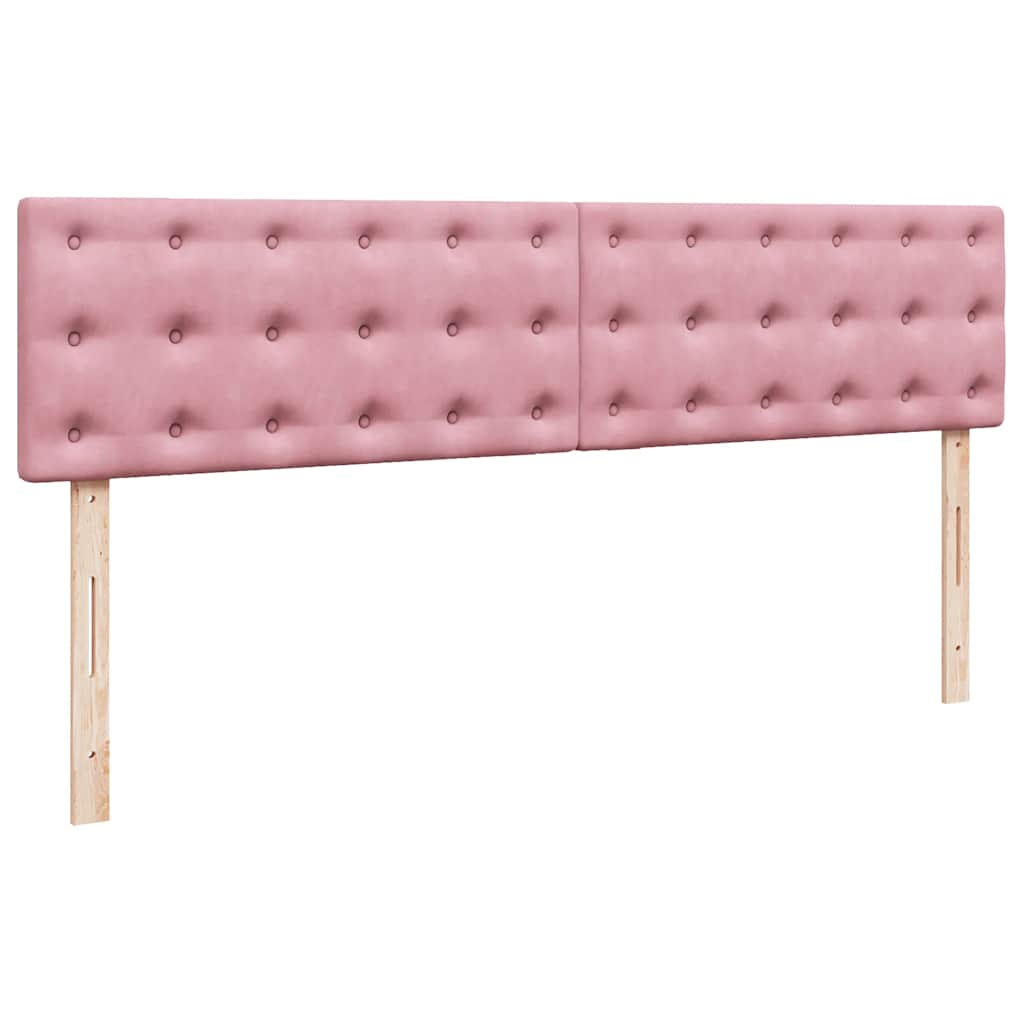 Okvir kreveta s madracima ružičasti 200x200cm baršunasti
