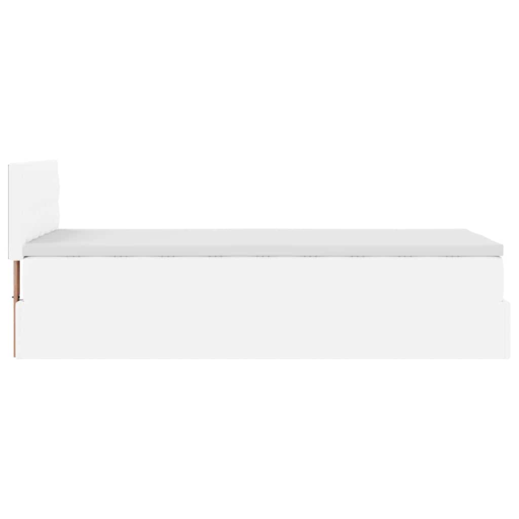 Okvir kreveta s madracem čisto bijela 80x200cm umjetna koža