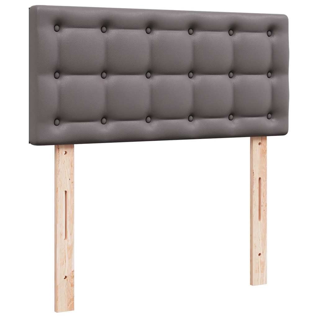 Otomanski okvir kreveta s madracem sivi 90x190cm umjetna koža