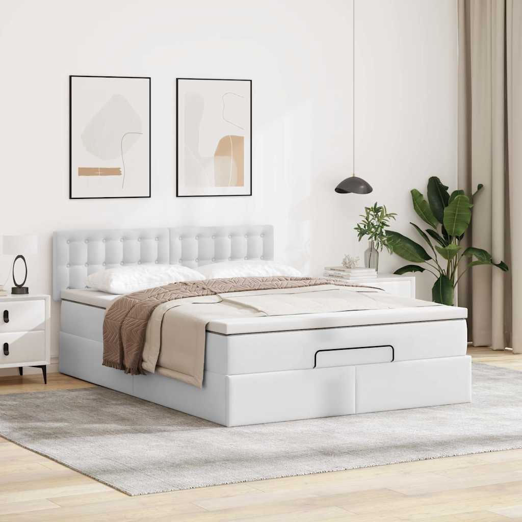 Otomanski krevet s madracima i LED 140x200cm umjetna koža