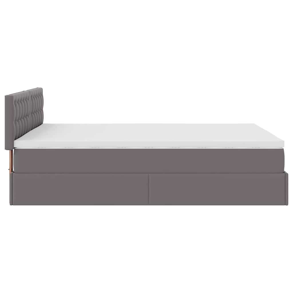 Otomanski krevet s madracima i LED sivi 140x200cm umjetna koža
