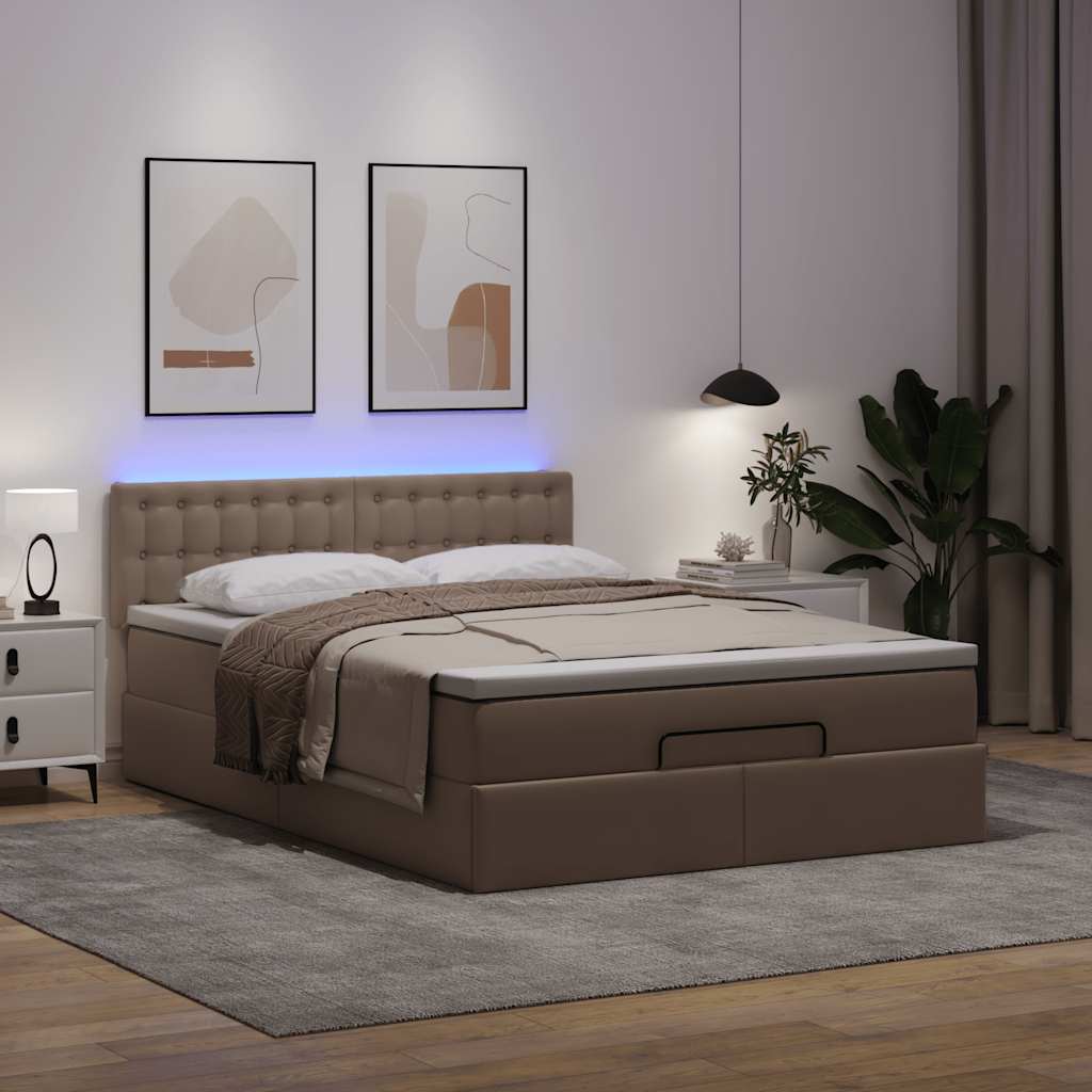 Otomanski krevet s madracima i LED 140x200cm umjetna koža