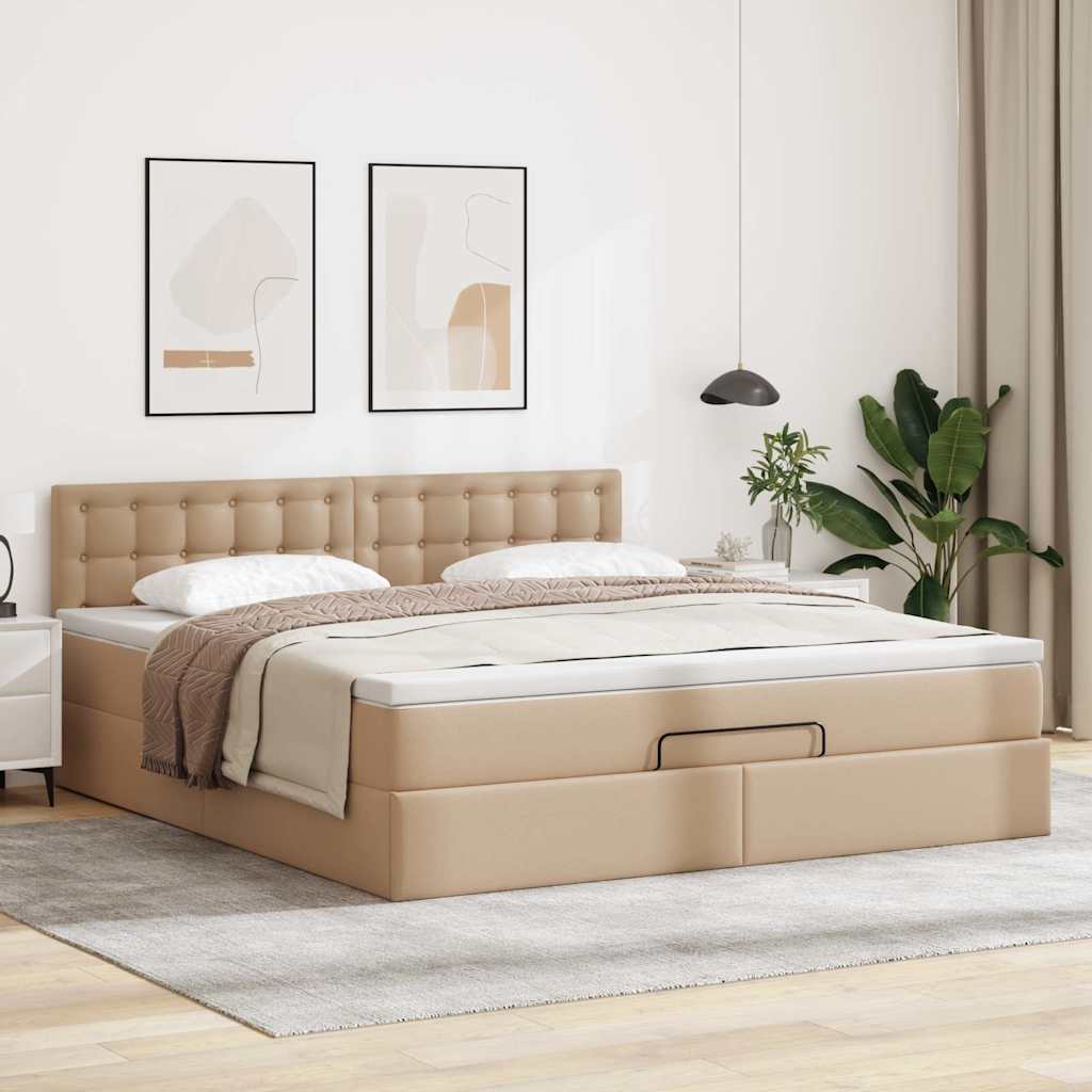 Otomanski krevet s madracima i LED 140x200cm umjetna koža