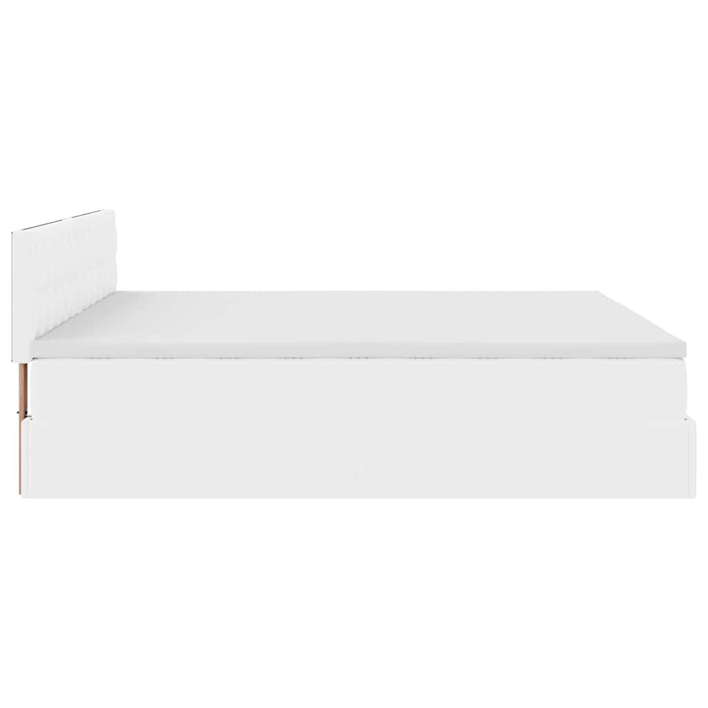 Otomanski krevet s madracima i LED 180x200 cm umjetna koža Bijela 180 x 200 cm