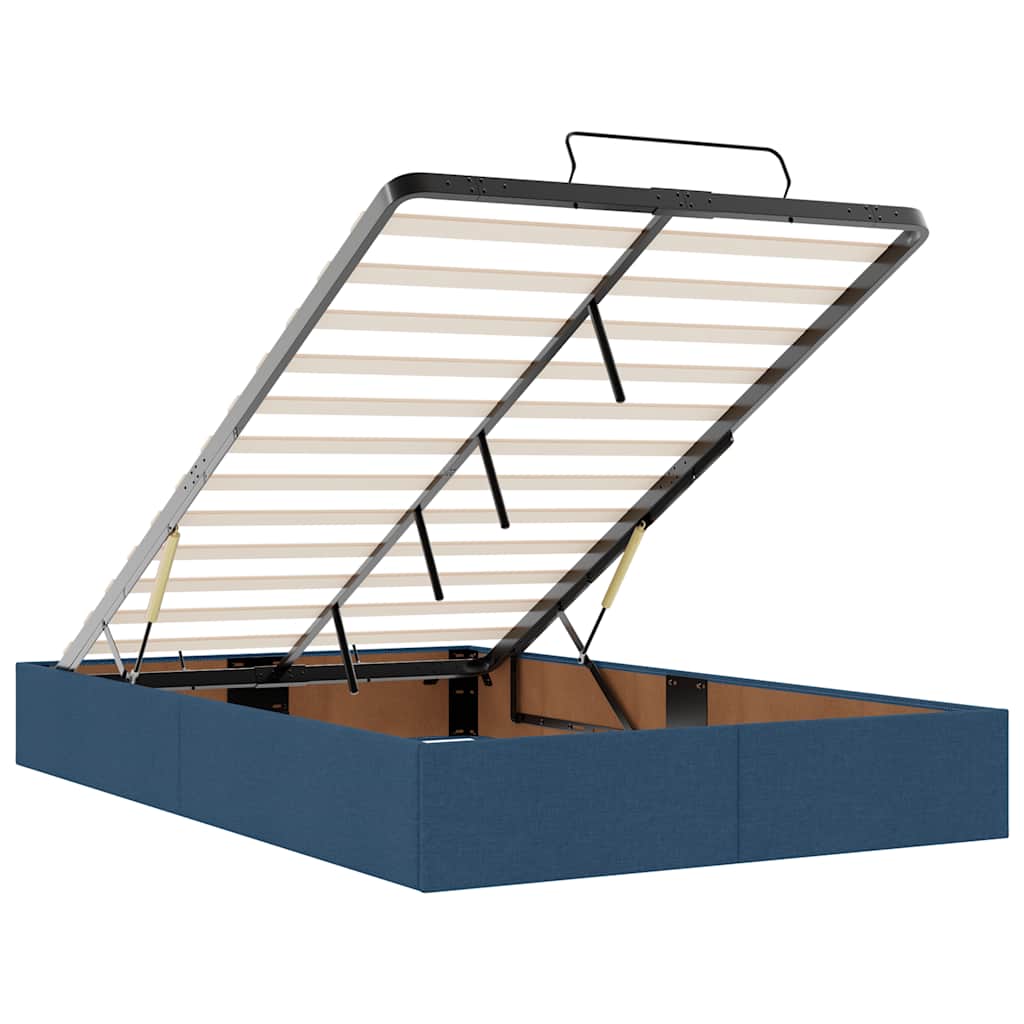 Otomanski krevet s madracem i LED plavi 120x200 cm tkanine