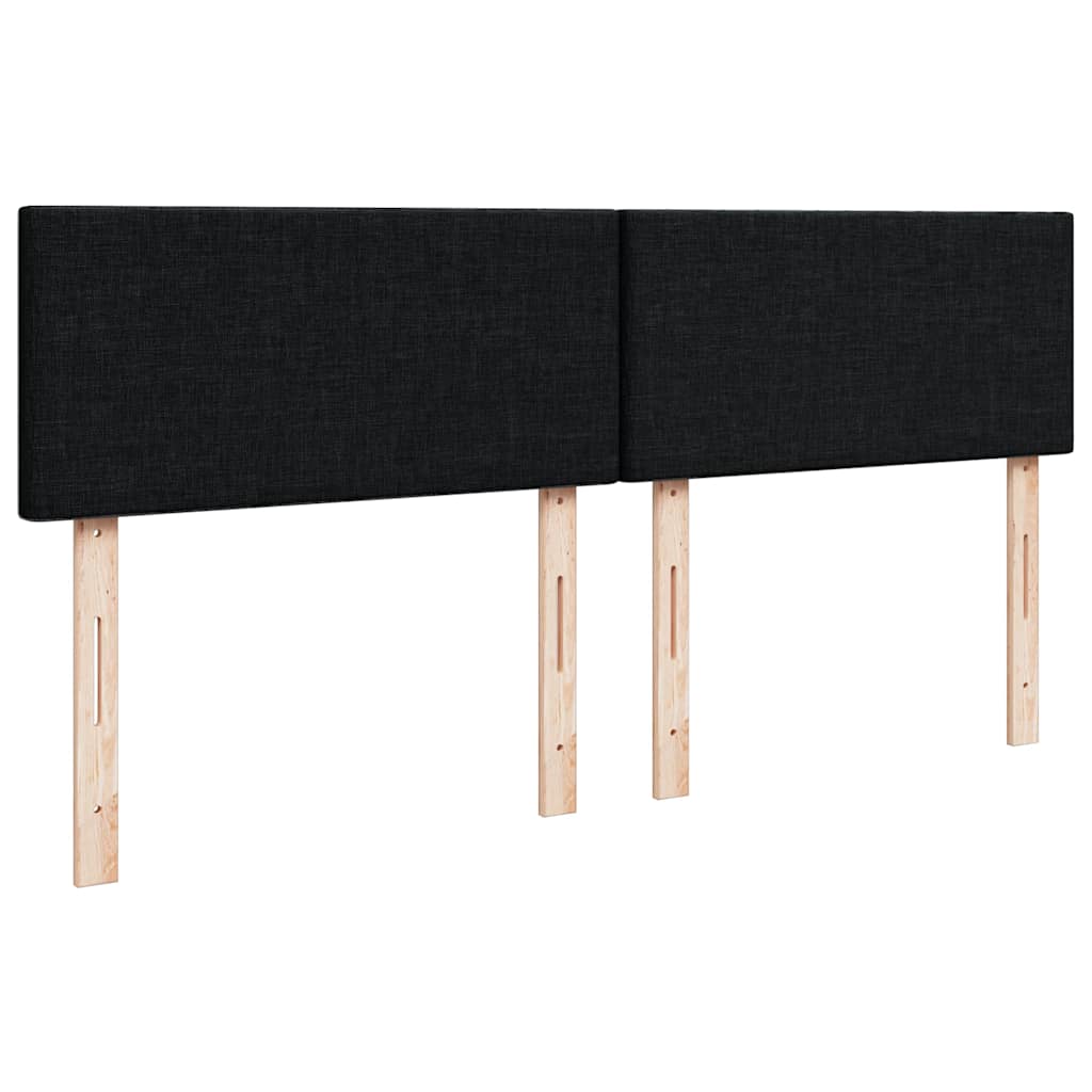 Otomanski krevet s madracem i LED crni 140x200 cm od tkanine