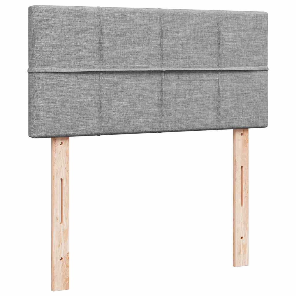 Otomanski okvir kreveta s madraca svijetlosivi 90x190cm tkanine
