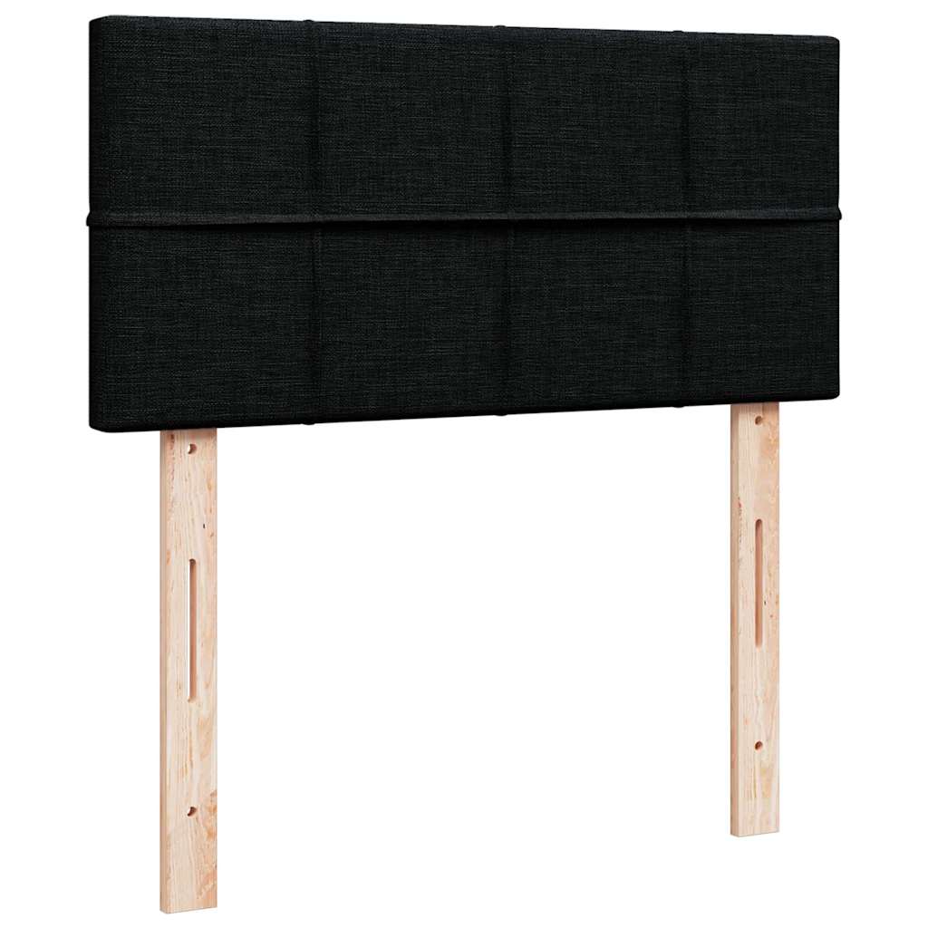 Otomanski krevet s madracem crni 100x200 cm tkanine