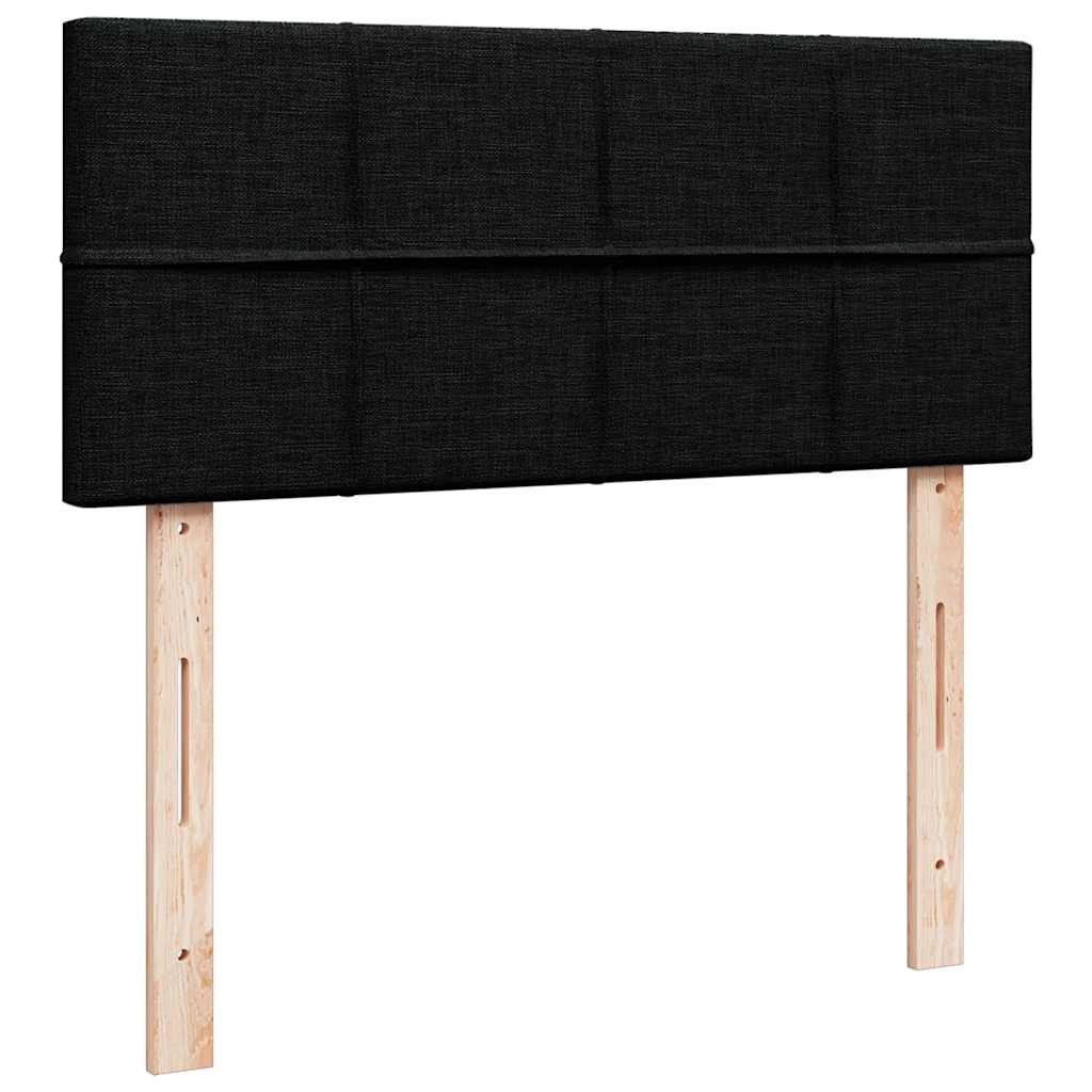 Otomanski krevet s madracem crni 120x200 cm tkanine