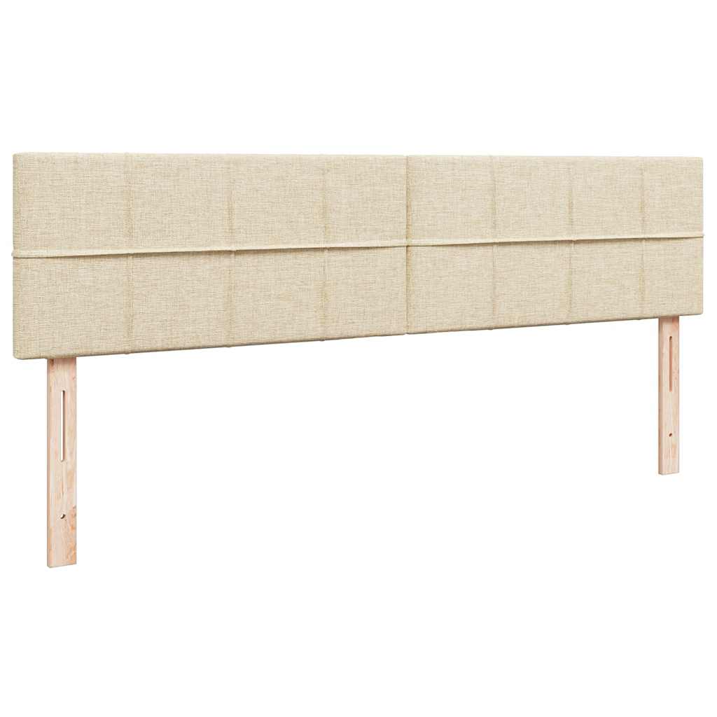 Otomanski krevet s madracem i LED krem 160x200cm tkanine