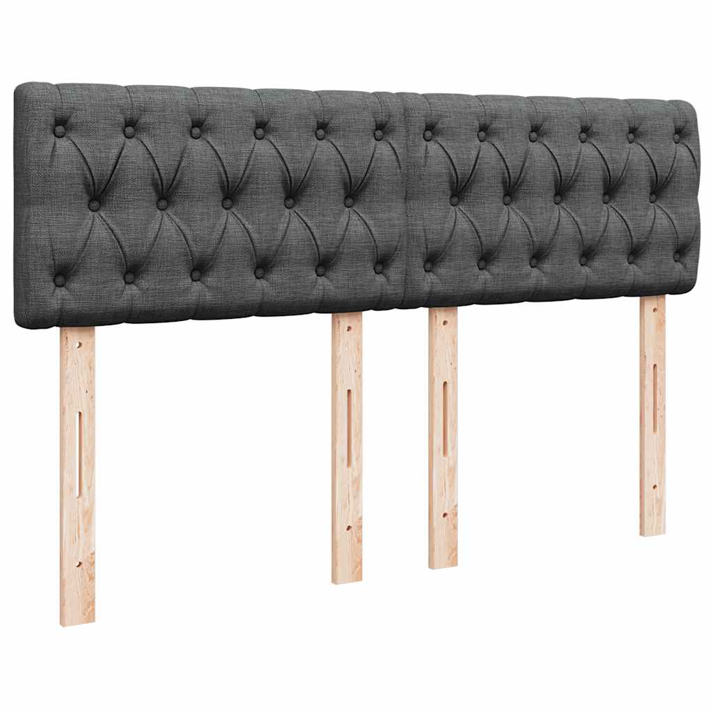 Otomanski krevet s madracem i LED tamnosivi 140x190 cm tkanine