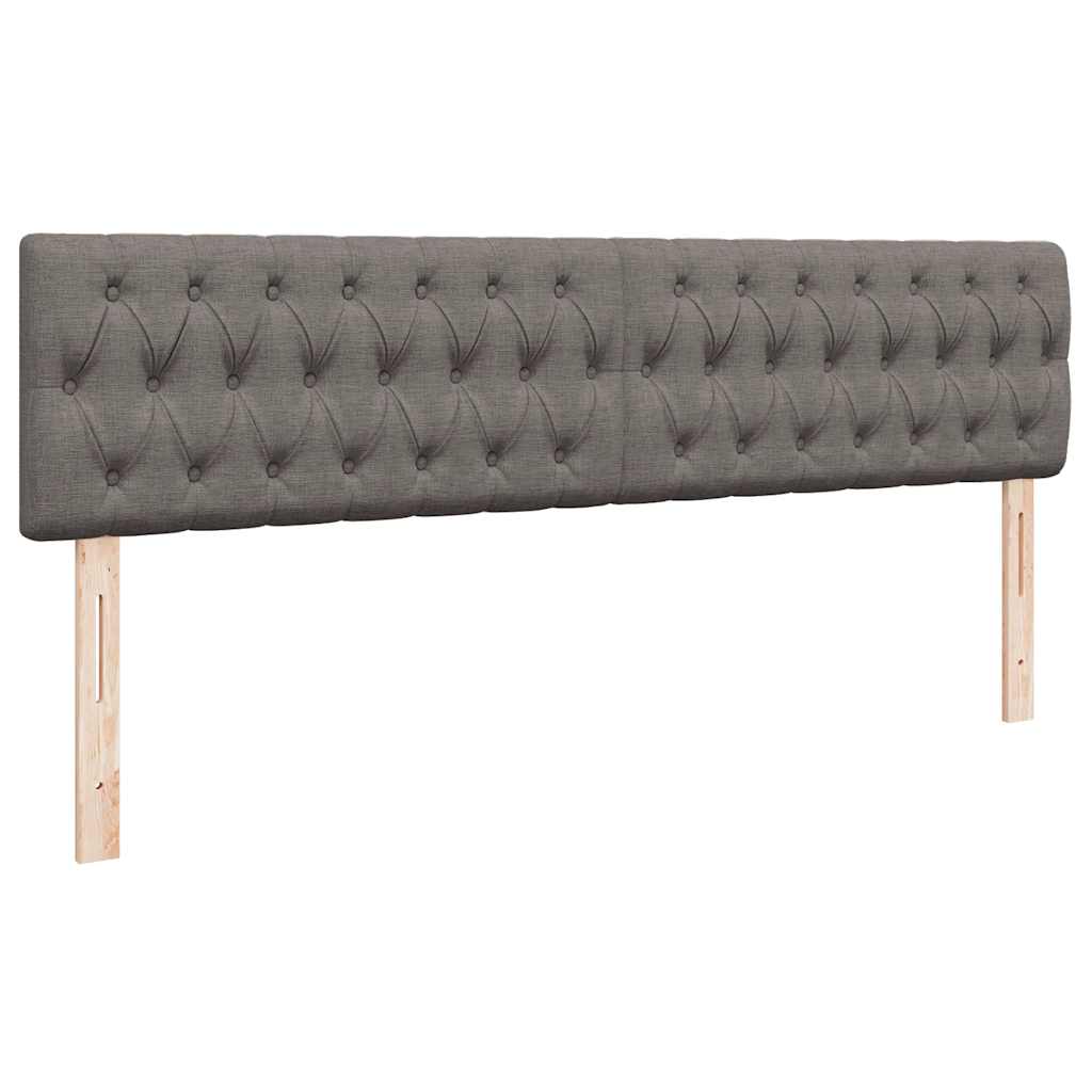 Otomanski krevet s madracem i LED smeđesivi 160x200cm tkanine