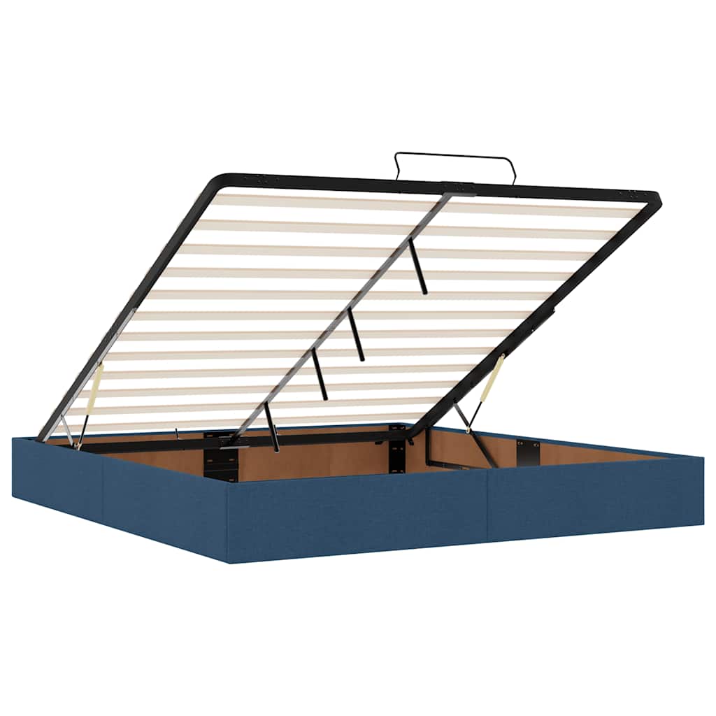 Otomanski krevet s madracem i LED plavi 160x200cm tkanine