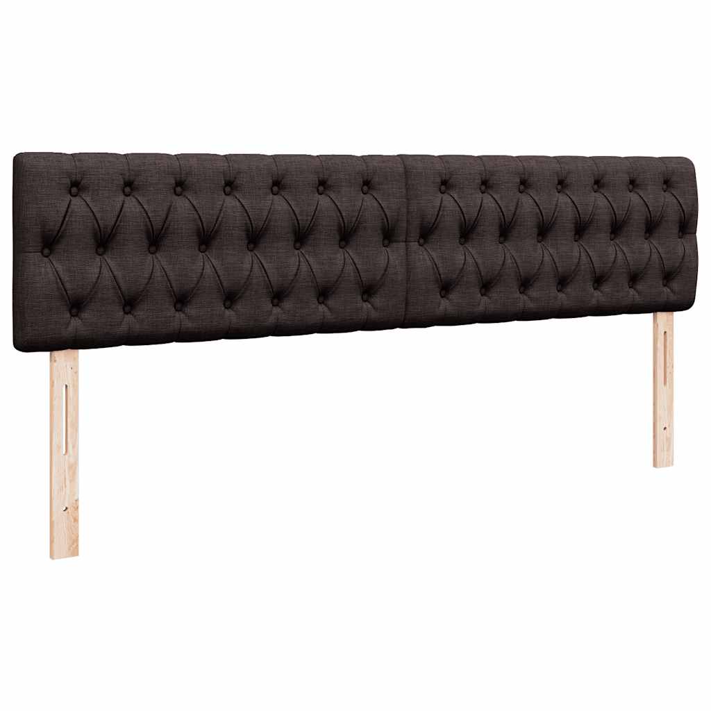 Okvir kreveta s madracima tamnosmeđi 200x200cm tkanine