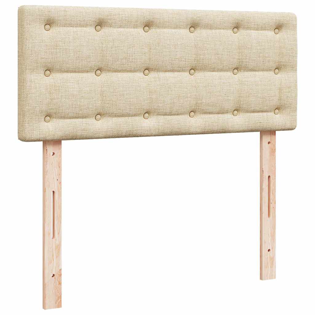 Otomanski okvir kreveta s madracem krem 120x200cm od tkanine