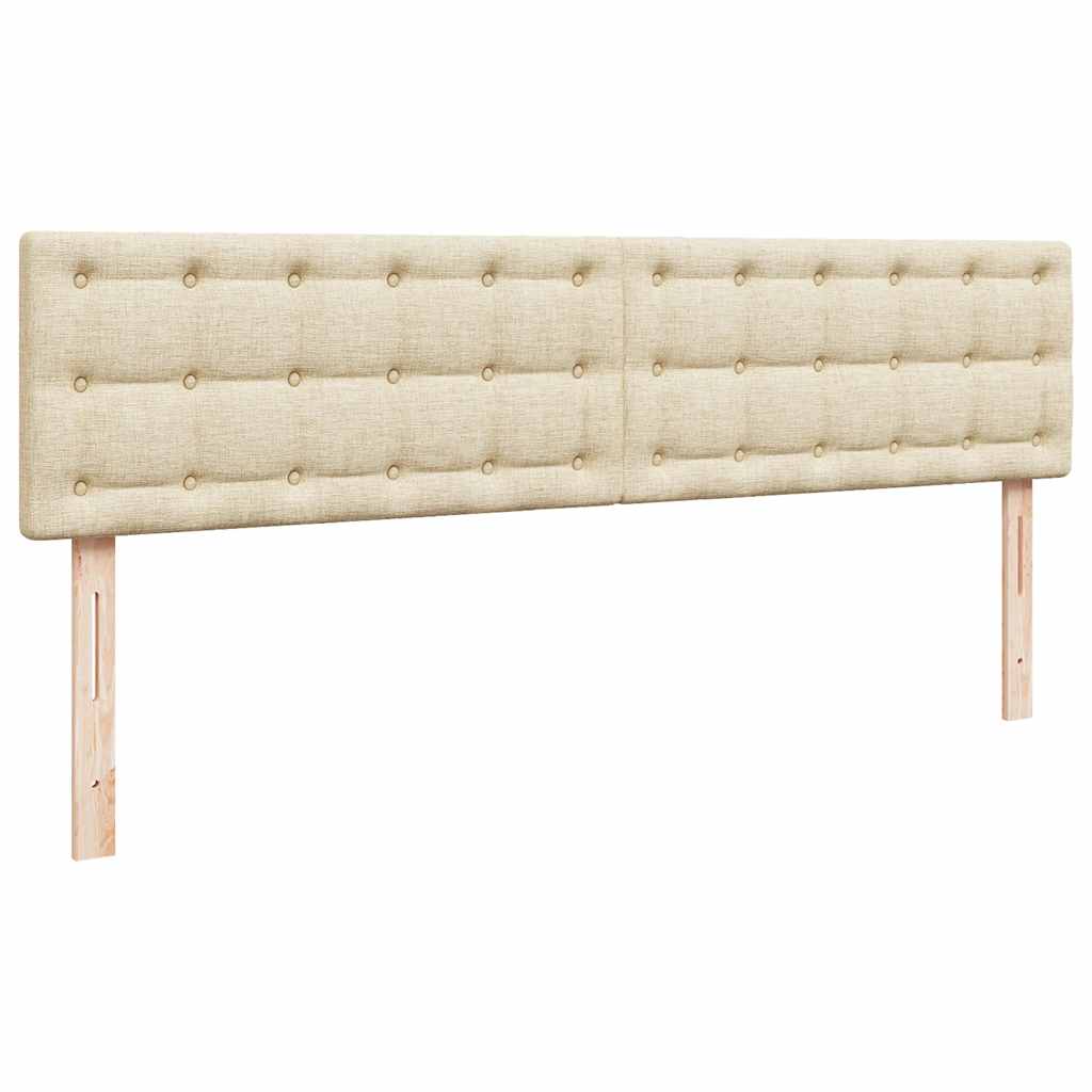 Otomanski krevet s madracem i LED krem 180x200cm od tkanine
