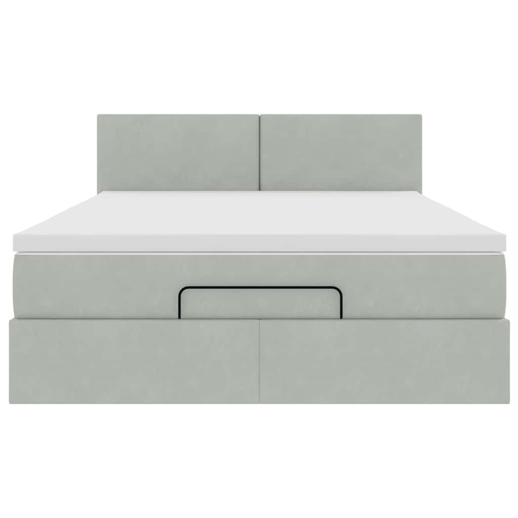 Otomanski krevet s madracem i LED 140x190 cm baršunasti