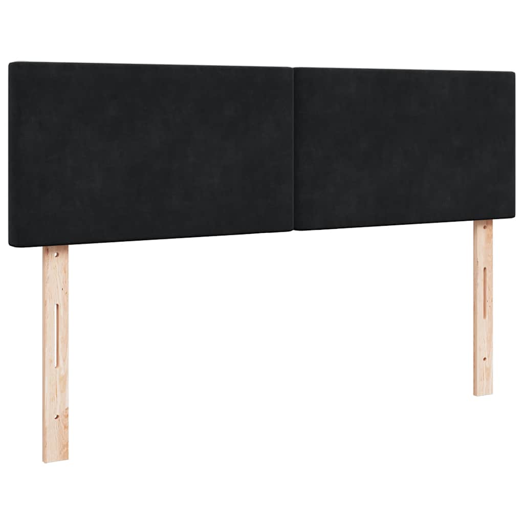 Otomanski krevet s madracem&LED crni 140x190 cm baršunasti