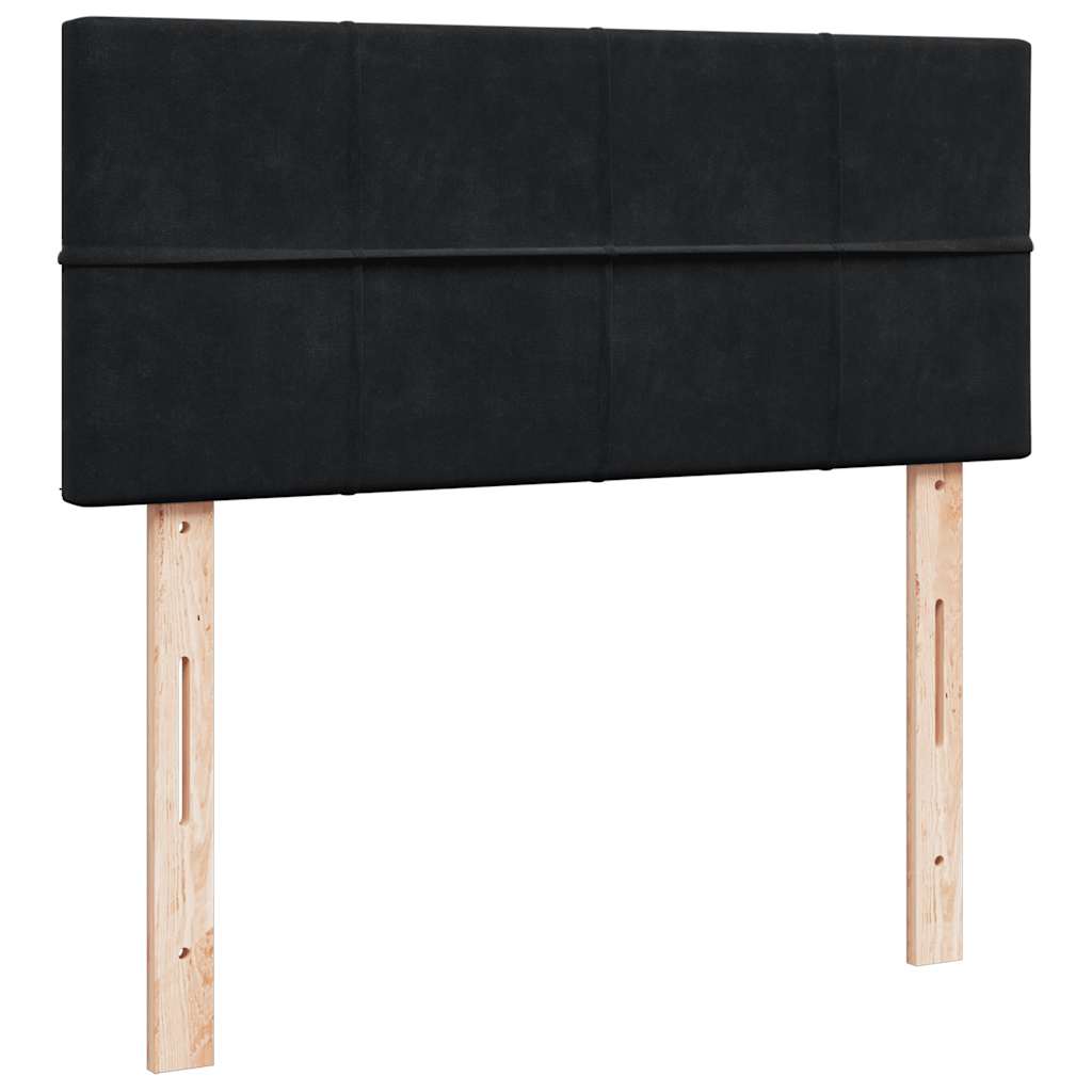 Otomanski krevet madracem i LED crna 120x190 cm baršun