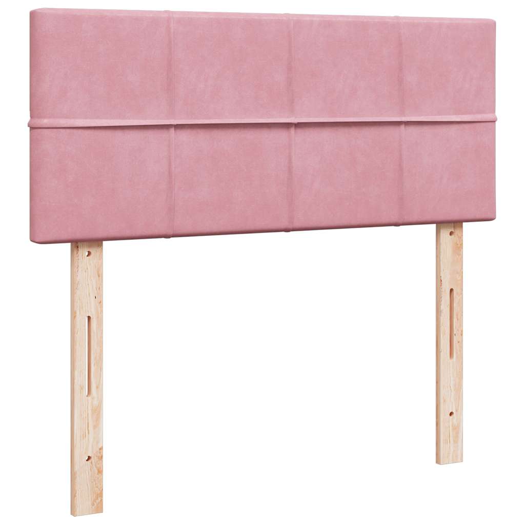 Otomanski krevet madracem i LED ružičasti 120x190 cm baršun