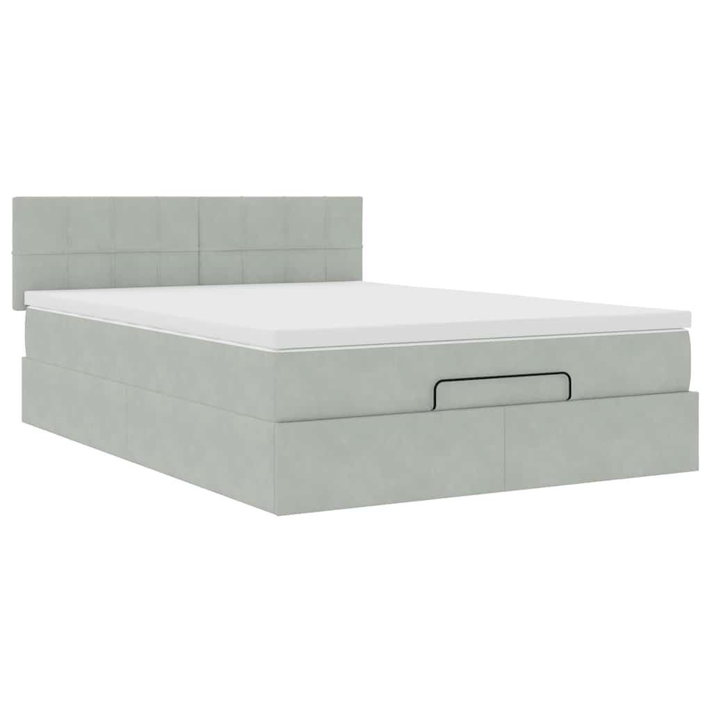 Otomanski krevet s madracem i LED 140x190 cm baršunasti