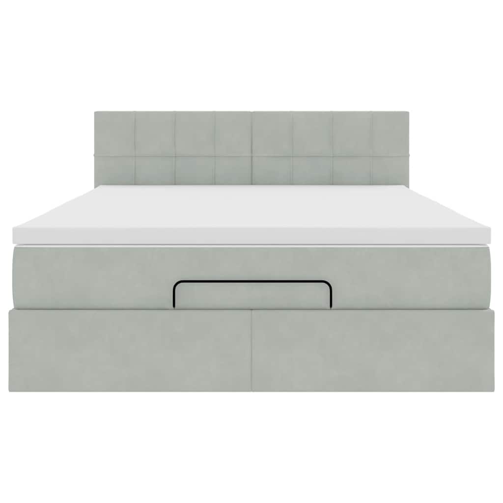 Otomanski krevet s madracem i LED 140x190 cm baršunasti