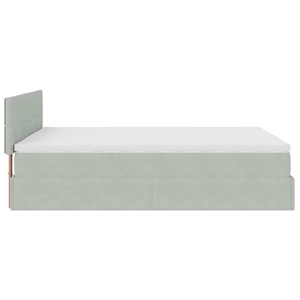 Otomanski krevet s madracem i LED 140x190 cm baršunasti