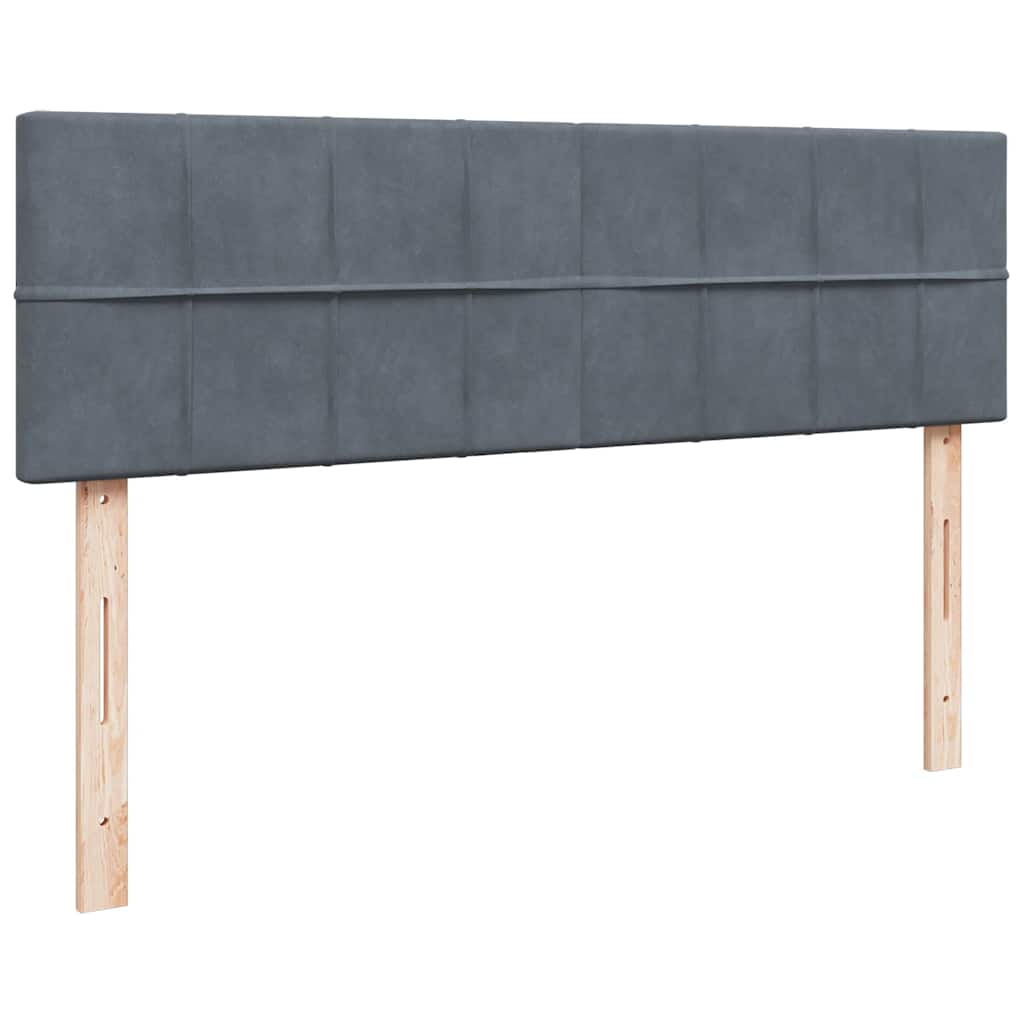 Otomanski krevet s madracem&LED tamnosivi 140x190 cm baršunasti