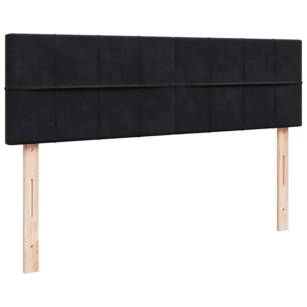 Otomanski krevet s madracem&LED crni 140x190 cm baršunasti