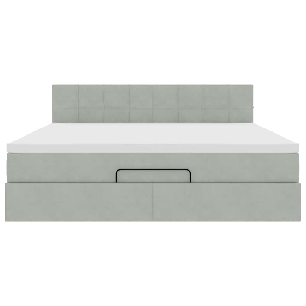 Otomanski krevet s madracem&LED 160x200 cm baršunasti