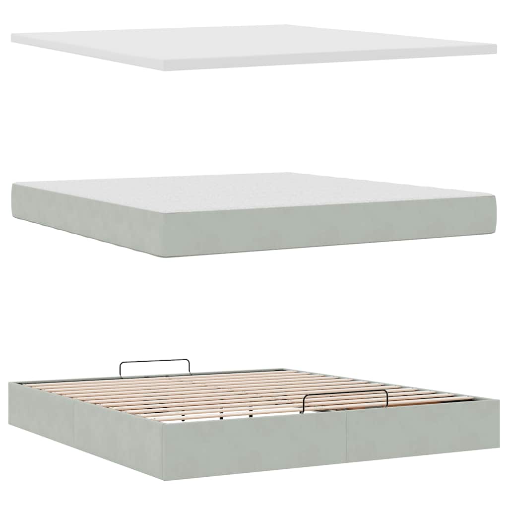 Otomanski krevet s madracem&LED 160x200 cm baršunasti