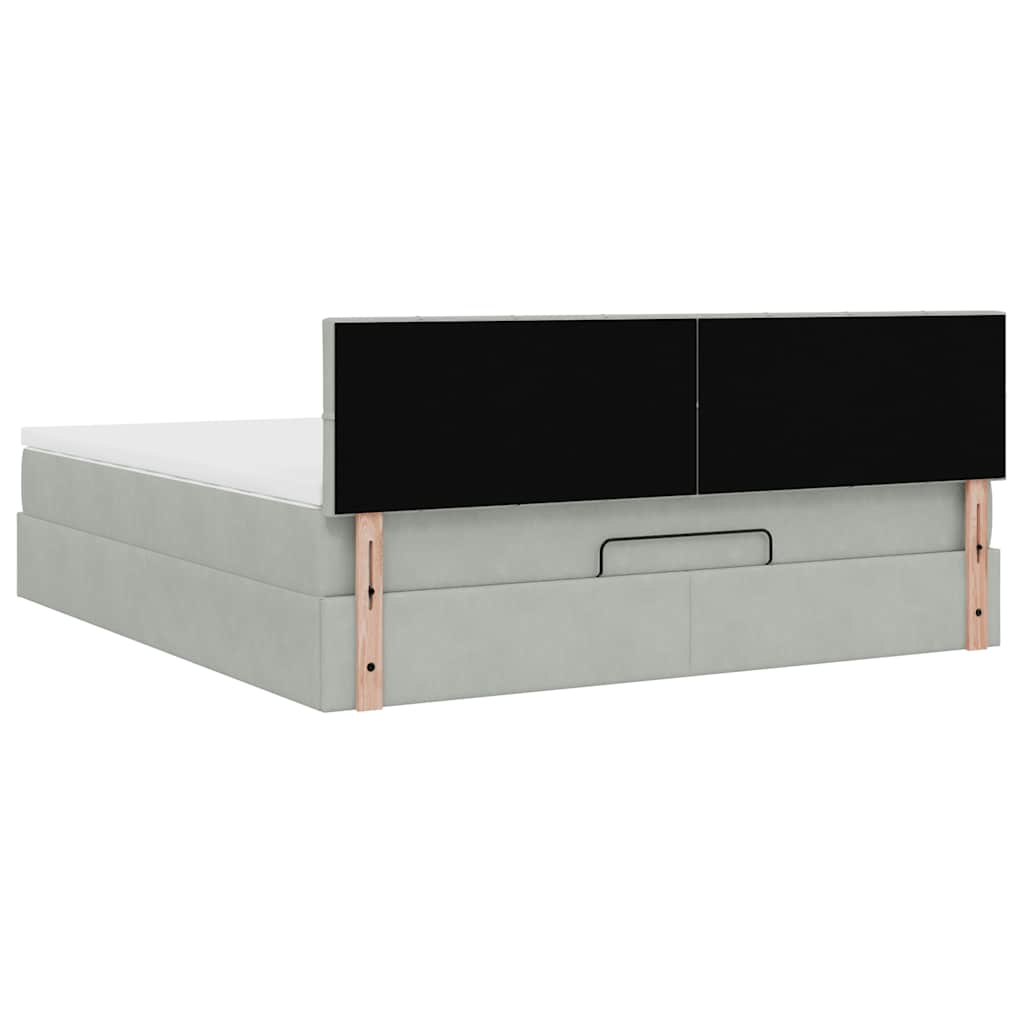 Otomanski krevet s madracem&LED 160x200 cm baršunasti