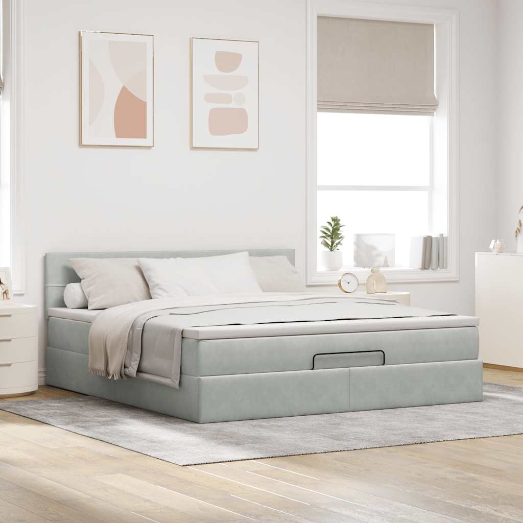Otomanski krevet s madracem&LED 180x200cm baršunasti