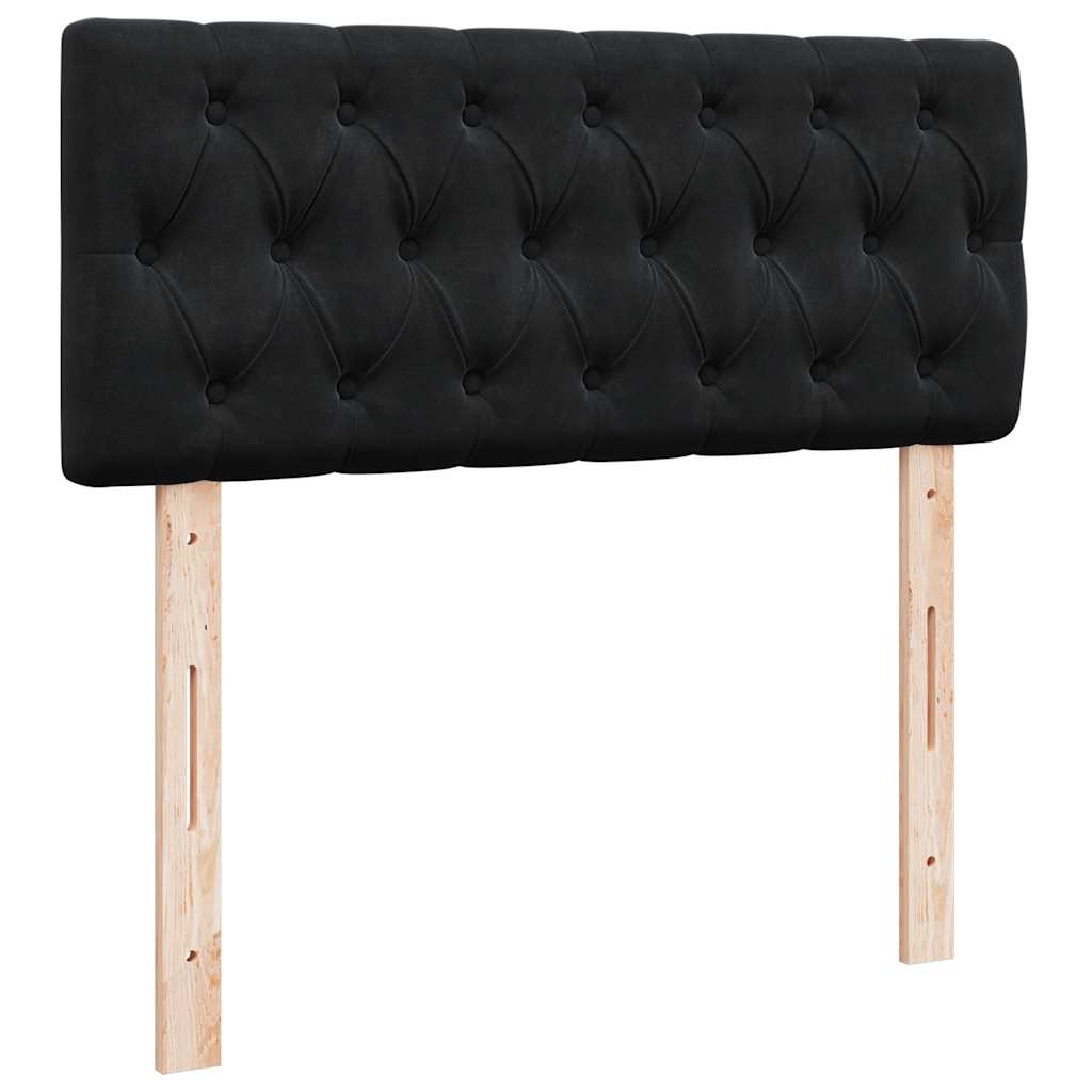 Otomanski krevet s madracem&LED crni 120x200cm baršunasti