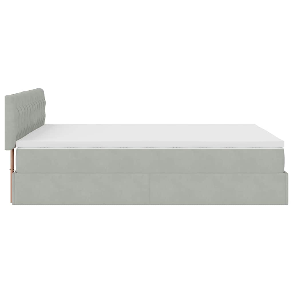 Otomanski krevet s madracem i LED 140x200 cm baršunasti