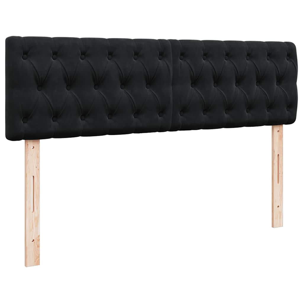 Ottoman krevet s madracem i LED diodama crni 140x200 cm baršun