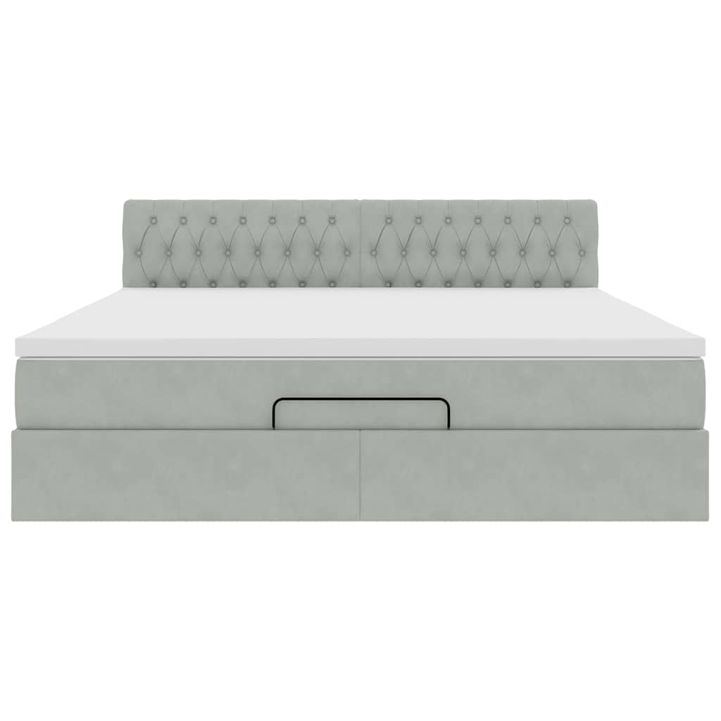 Otomanski krevet s madracem i LED 160x200 cm baršunasti