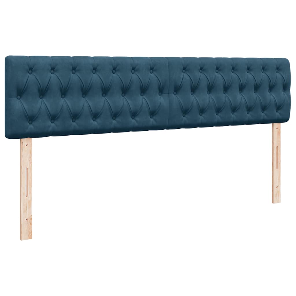 Otomanski okvir kreveta s madracima plavi 200x200cm baršunasti