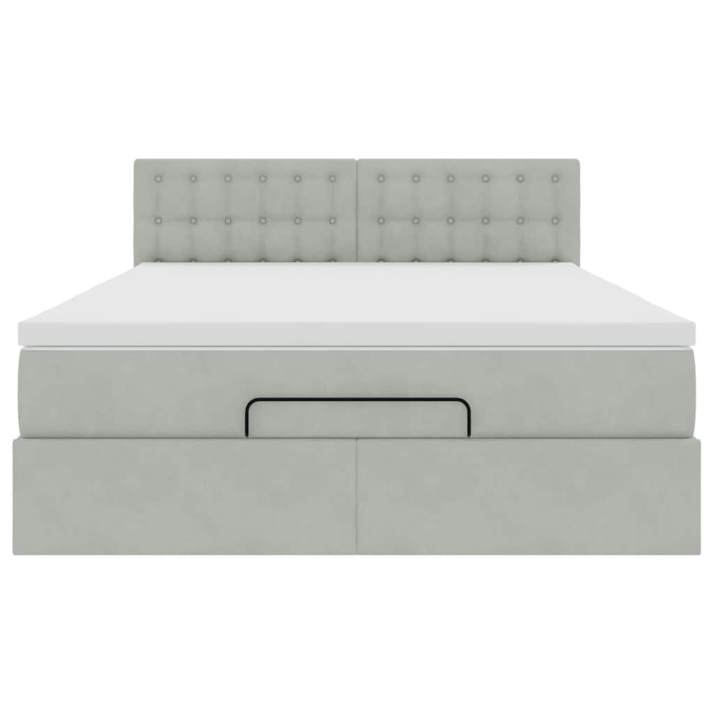 Otomanski krevet s madracem i LED 140x190 cm baršunasti
