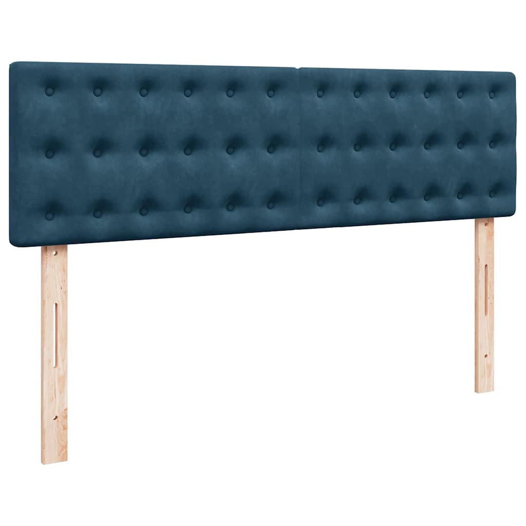 Otomanski krevet s madracem&LED tamnoplavi 140x190cm baršunasti