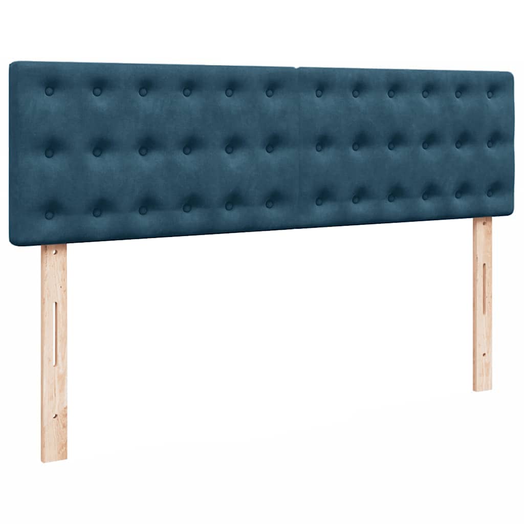Ottoman krevet s madracem i LED diodama tamnoplavi 140x200 cm baršun