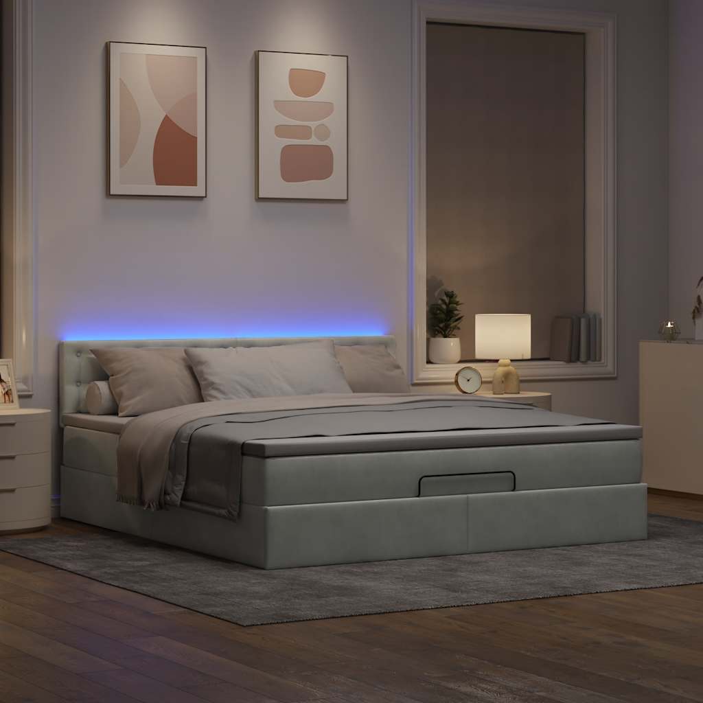 Otomanski krevet s madracem&LED 180x200cm baršunasti