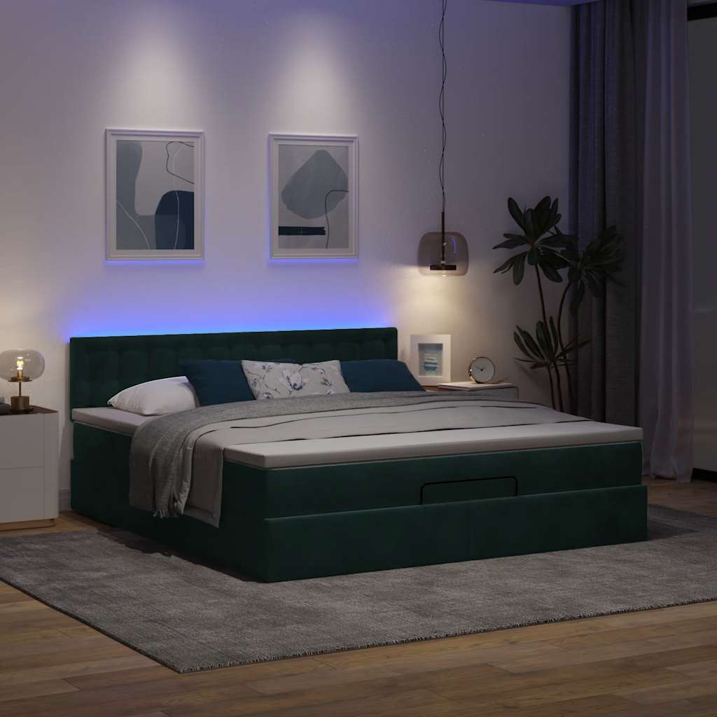 Otomanski krevet s madracem i LED 180x200 cm baršunasti