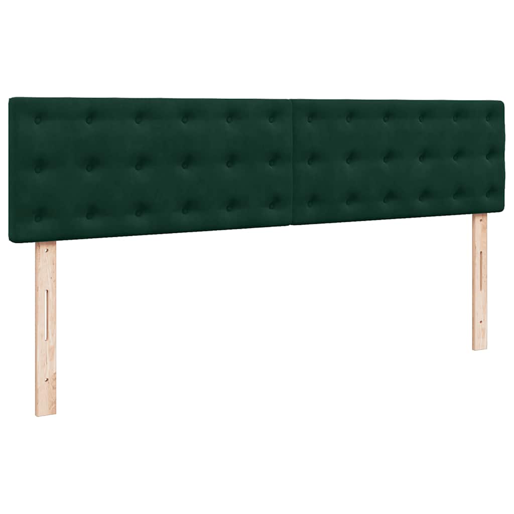 Okvir kreveta s madracima tamnozeleni 200x200cm baršunasti