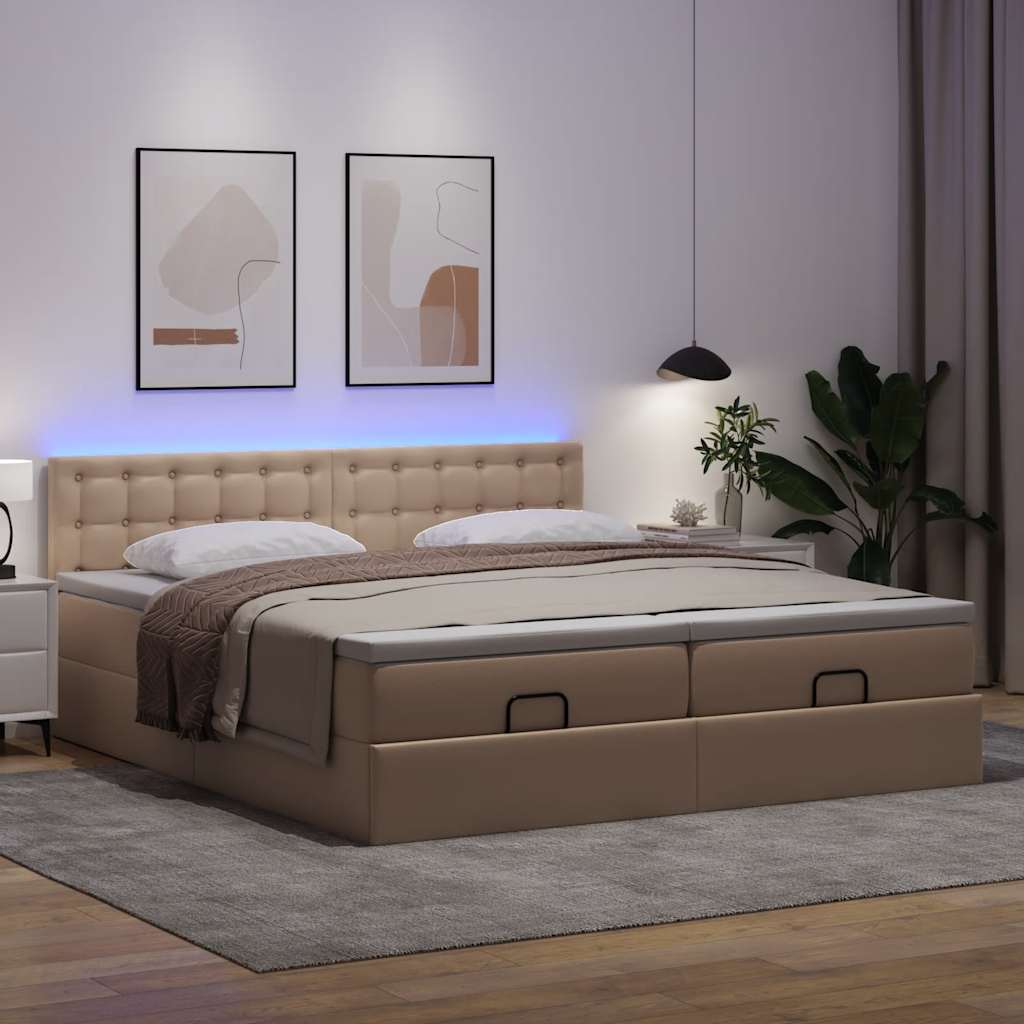 Okvir kreveta s madracima cappuccina 180x200cm umjetna koža