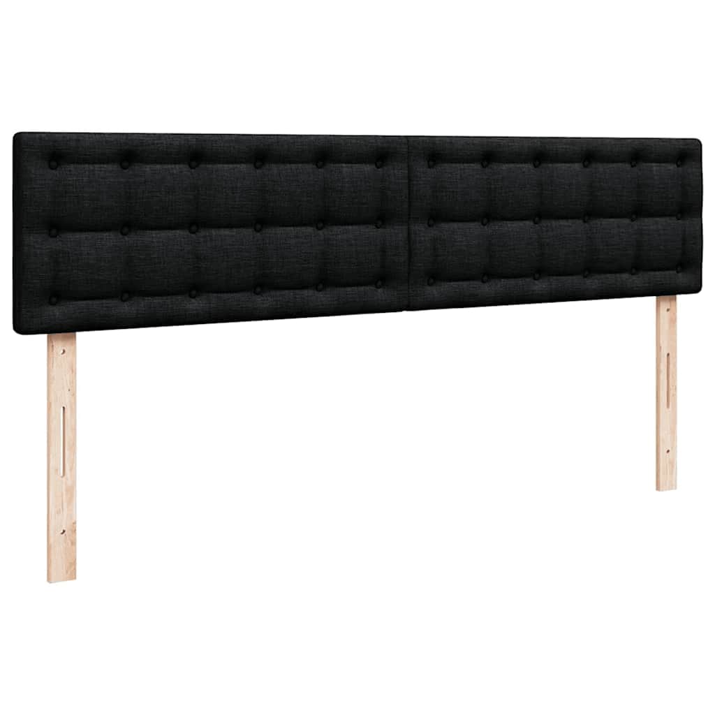 Okvir kreveta s madracima crni 160x200cm od tkanine