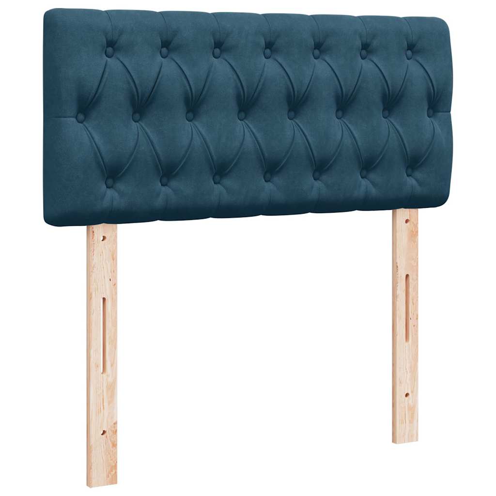 Otomanski okvir kreveta s madracima plavi 200x200cm baršunasti