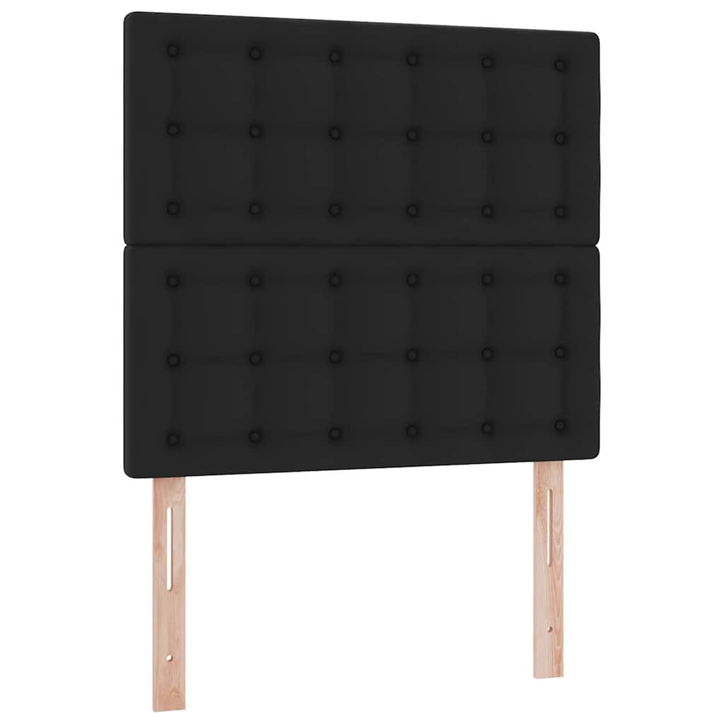 Otomanski krevet s madracem crni 90x190cm umjetna koža
