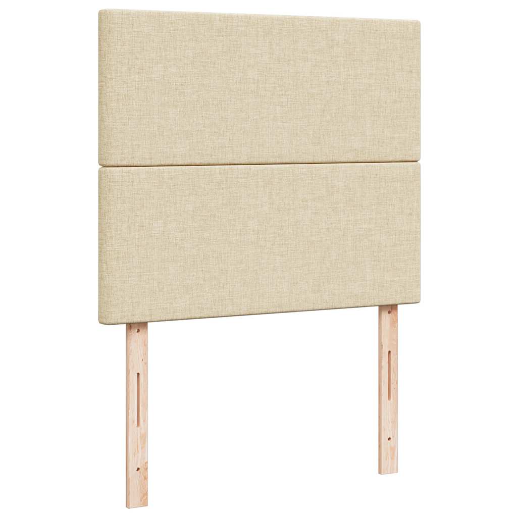 Otomanski okvir kreveta s madraca krem 120x190 cm od tkanine